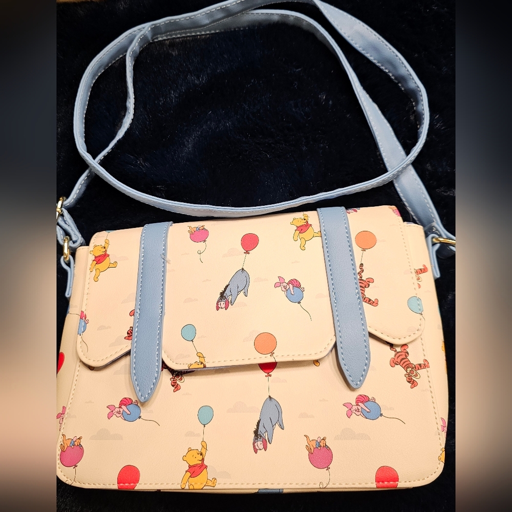 Disney Winnie The Pooh Cream and Blue Crossbody Bag.
